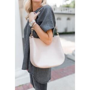 Cuyana Large Black Leather Hobo Bag